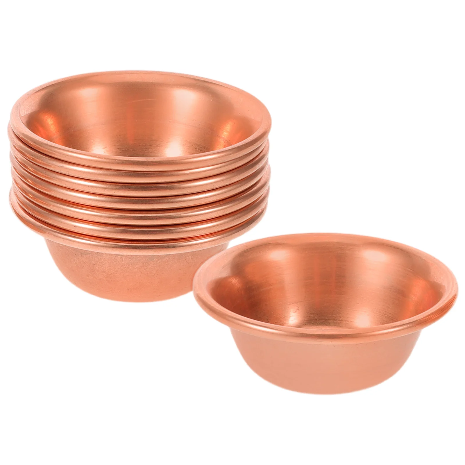 

8Pcs Mini Copper Offering Bowls 2 Inch Buddhist Ritual Water Bowls for Temple Meditation Holy Ceremony Decorative Brass Buddha