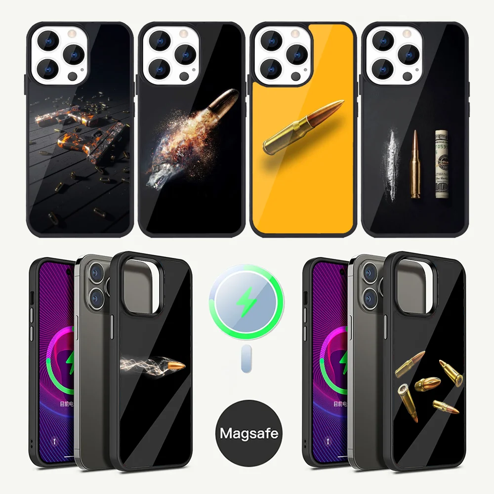 Cool Bullet Art  Phone Case For iPhone 15,14,13,12,11,Plus,Pro,Max Mini Magsafe Magnetic Wireless Charging