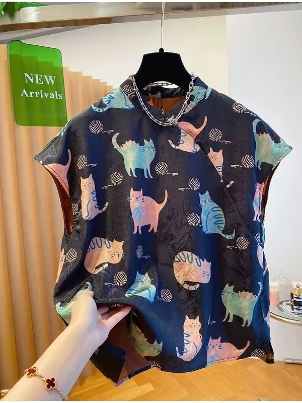 

Уникальная, очень милая, новая китайская женская футболка свободного кроя с коротким рукавом, универсальный топ больших размеров, повседневная модная одежда для работы и отдыха