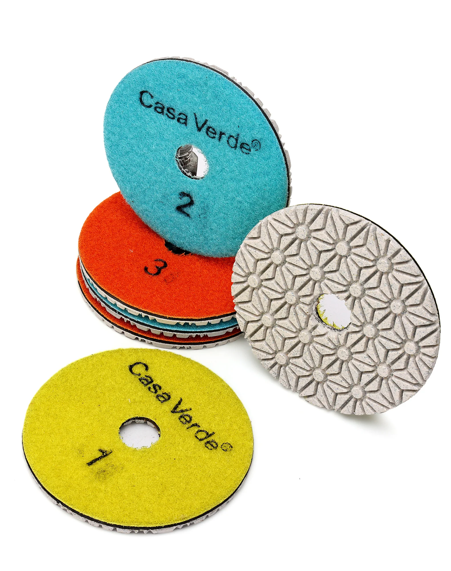 Casaverde 4Inch Diamond Polishing Pads 100mm Granite Diamond Pads Dry or Wet for Granite Marble