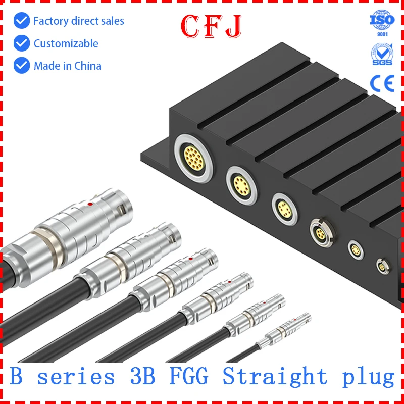 CFJ Metal Connector Straight Plug FGG.3B.302.303.304.305.306.307.308.310.312.314.316.318.320.322.324.326 CLA