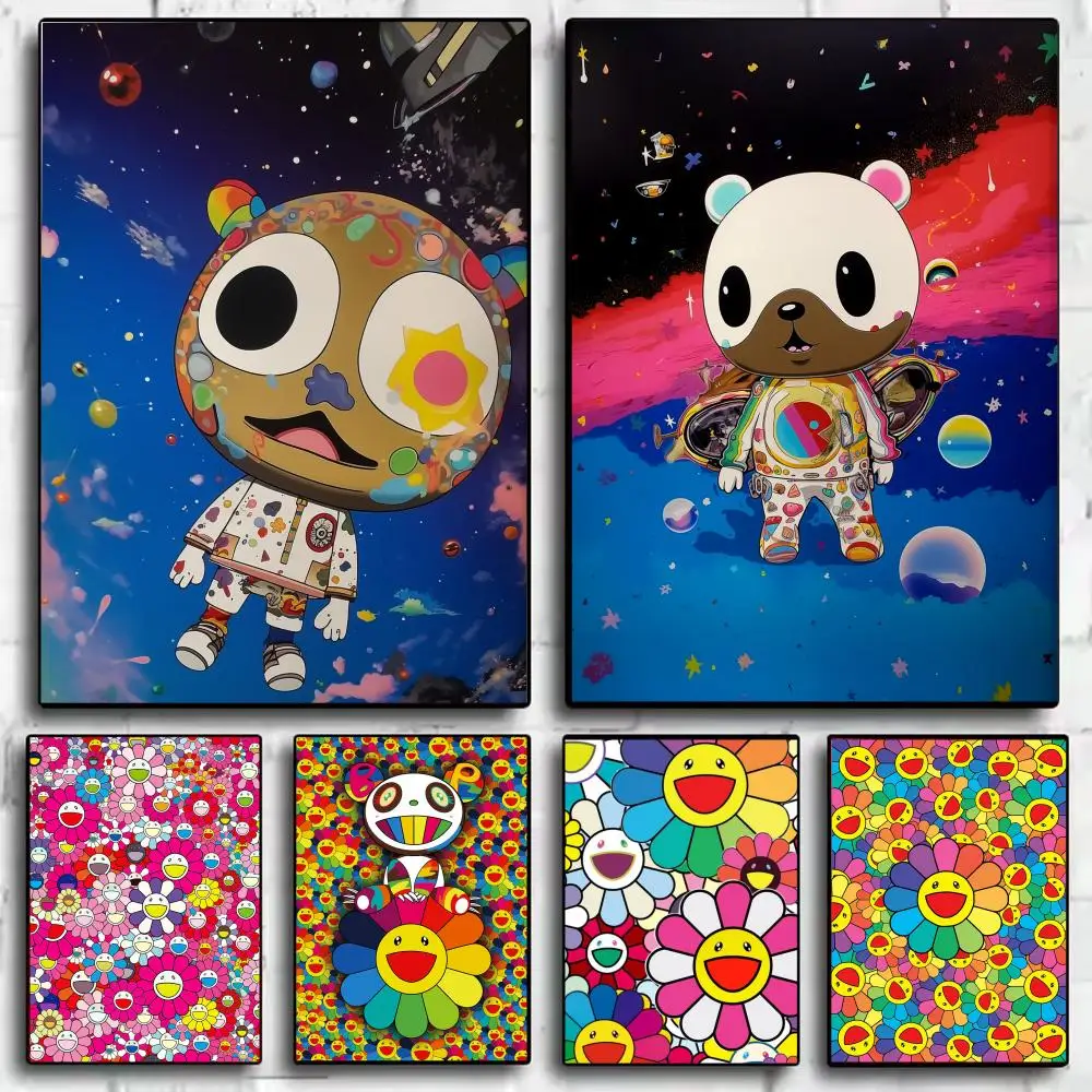 Artits T-Takashi M-Murakami Poster Modern Minimalist Wall Art Prints for Bedroom Living Room Room Decor Aesthetic Gift