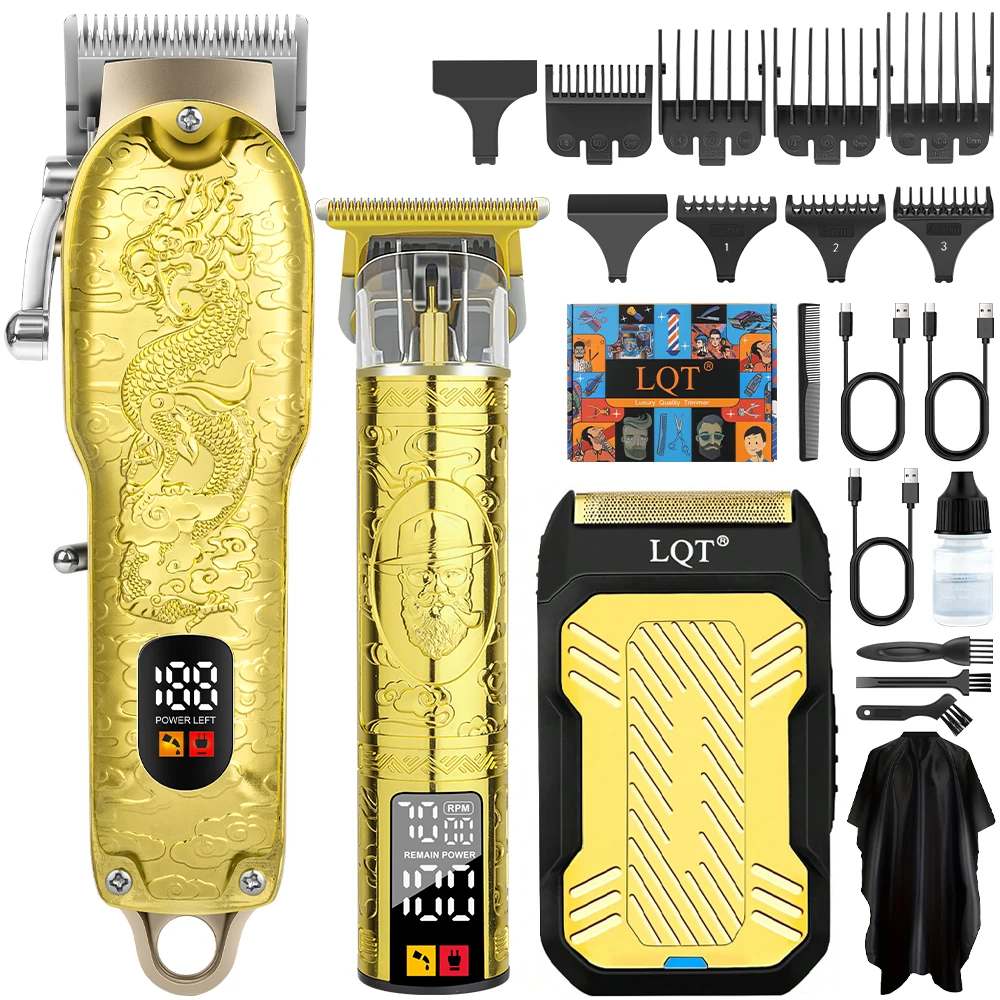 

LQT 3pcs Hair Tools Kit, Hair Clippers for Men, Cordless Hair Trimmer & Beard Shaver - Sharp, USB Charging Razor, Men's Gifts