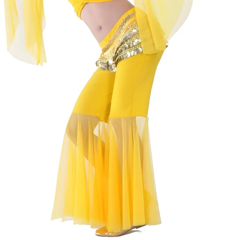 Pantalones acampanados de malla personalizados, ropa de danza del vientre, pantalones acampanados, Ropa de baile exótica