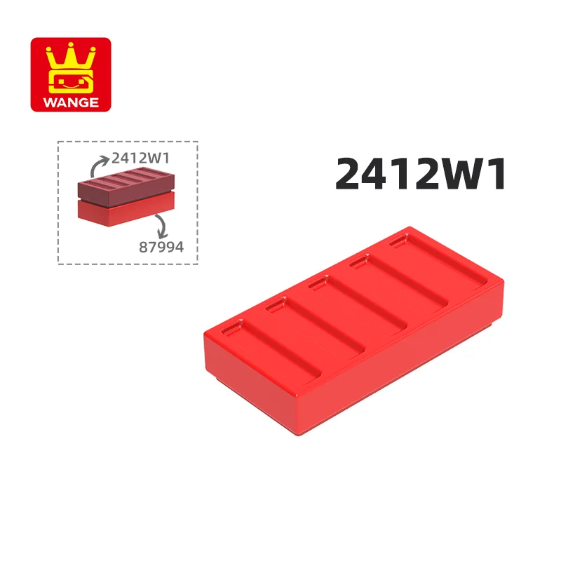 WANGE  2412W1 100g/383PCS Tile Modified Special 1 x 2 Grille Striation 2 holes Building Block Moc Color Compatible with Brick