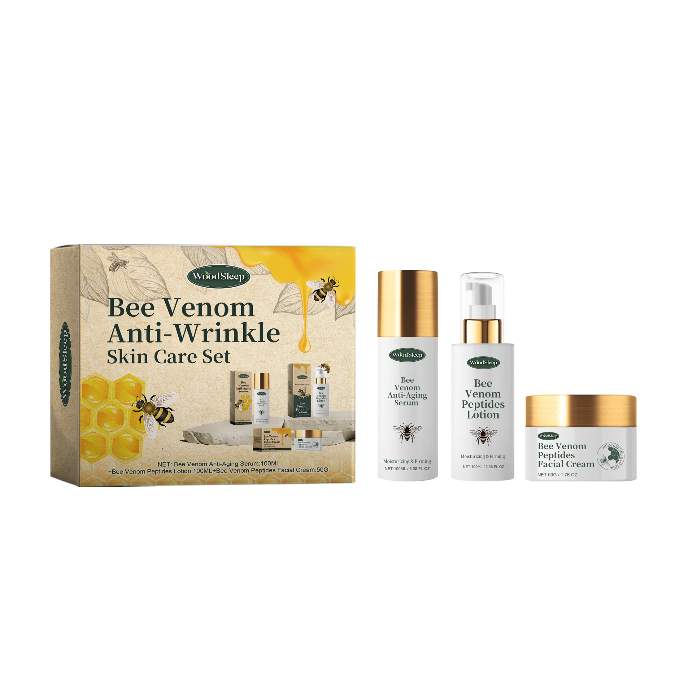 

Woodsleep Skin Care Set Moisturizing And Hydrating Essence Cream For Tender Skin Refreshing And Moisturizing Skin Care Set 2pcs