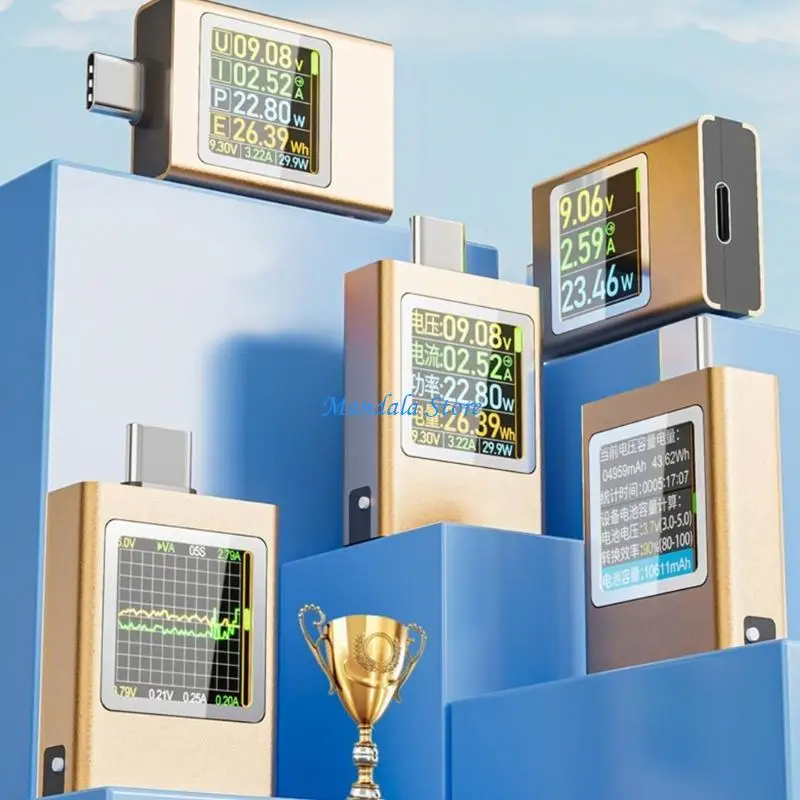 U2JC Multimetro USB multifunzione Misuratore potenza e tensione con display della temperatura adatto per l'analisi rapida