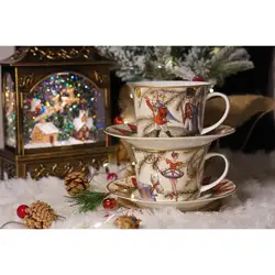 High End Coffee Cup and Plate Gift Bone China Coffee Cup and Plate Gift Box Set