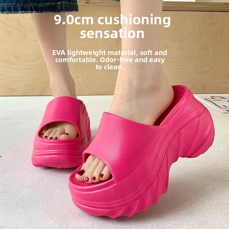 

Женские летние уличные пляжные сандалии без шнуровки на высоком каблуке Thi Bot, нескользящие пляжные сандалии из ЭВА, удобная обувь на плоской подошве для пляжного использования