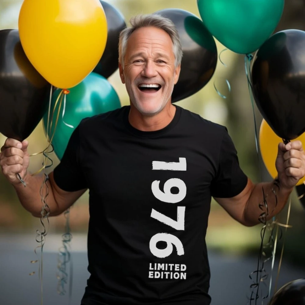 50. Geburtstag, limitierte Auflage, Unisex-T-Shirt, Vintage-Stil, Jahr 1976, Shirt für Männer und Frauen, Geschenkidee, klassischer Stil, T-Shirt, Retro-Grafik-T-Shirt