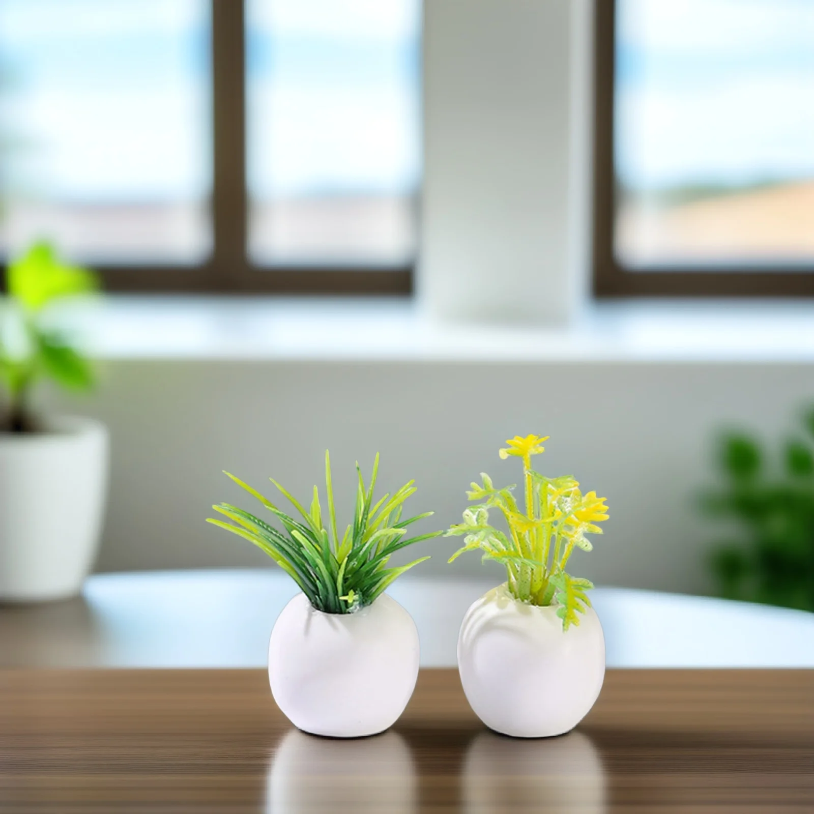 

4 Pcs Greenery Small Miniature Bonsai Tiny Dollhouse Succulent Craft Decoration Potted Plants for