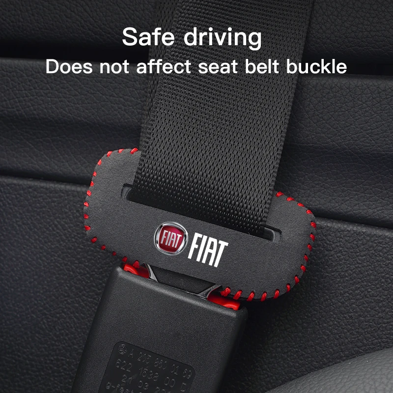 Housse de Protection en cuir avec boucle de ceinture de sécurité, pour Fiat 500 Punto Panda Doblo Stilo Bravo, Protection Anti-collision et anti-rayures