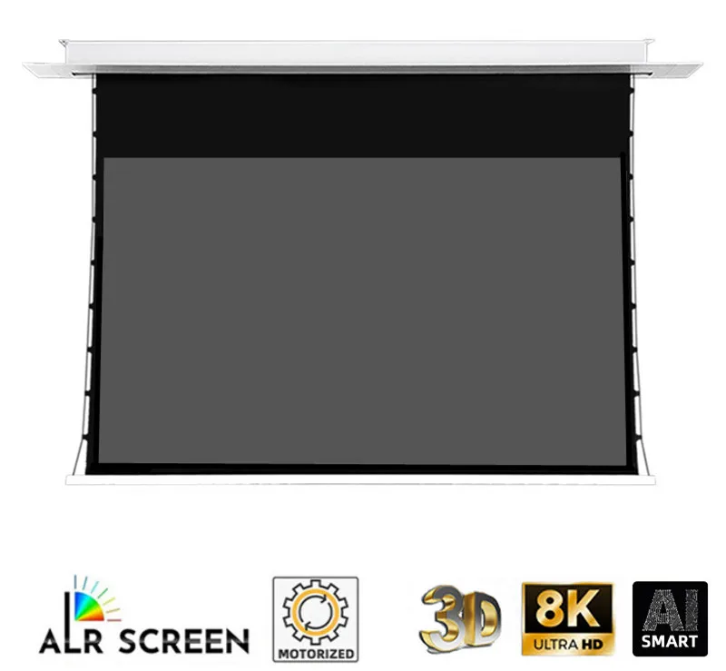 CRT-1 4K ALR Dunkelgraue Umgebungslichtunterdrückung Deckeneinbau-Projektionswand mit elektrischer Tab-Spannung HDTV 16:9-Format ProAV – Detail 2
