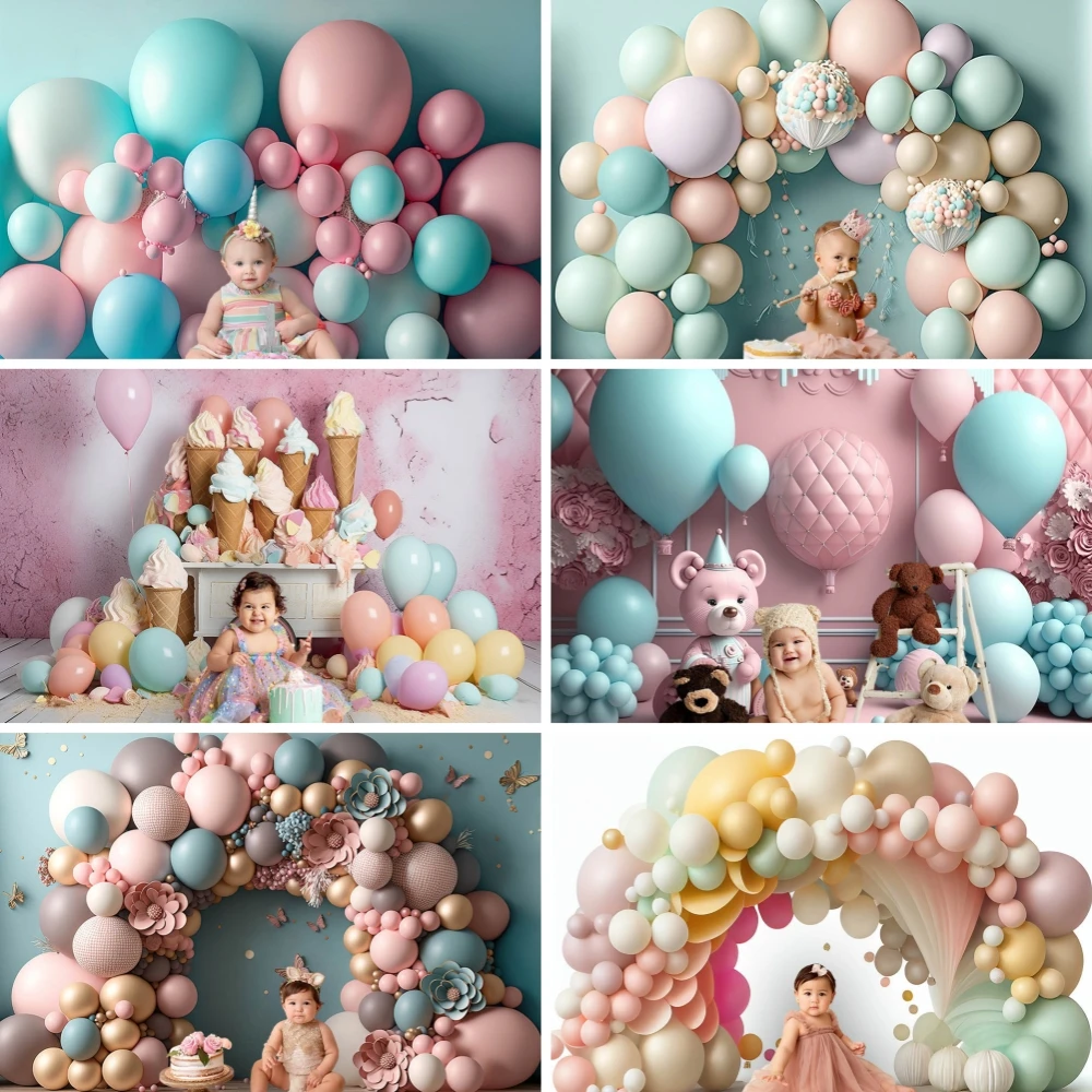 Fondos de globos para fotografía de niños, Retrato, sesión de fotos, pancarta, Baby Shower, telón de fondo, decoración de pastel, sesión fotográfica