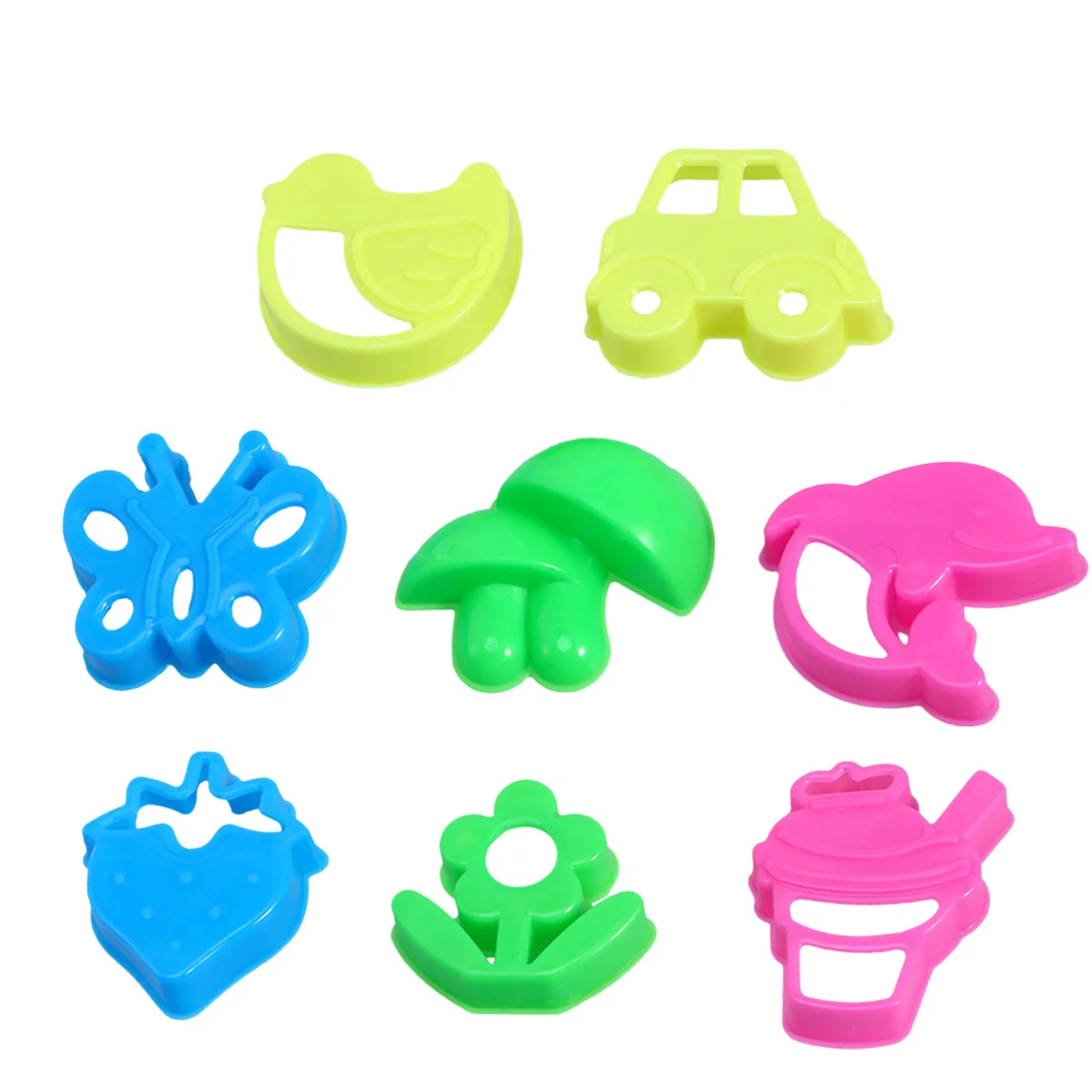 8pcs Play Sand Molds Beach Sand Toys Set Sand Tray Toys Sand Molds Set for Kids(Flower Butterfly/ Random Color)