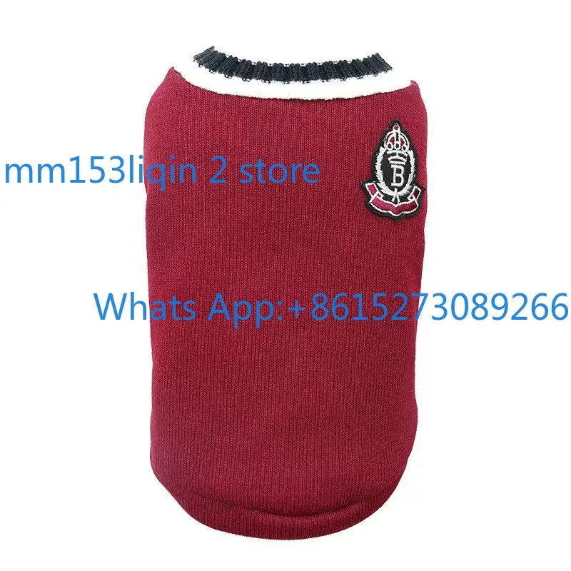 Autumn and winter sleeveless warm knitted vest pet clothes blue cat muppet silver gradient