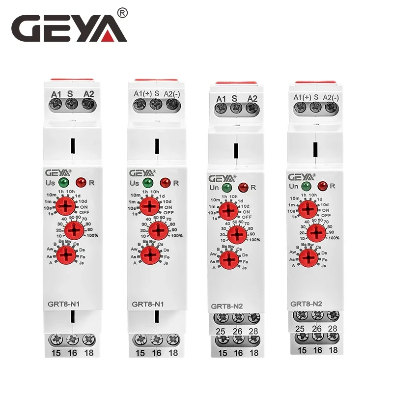 GEYA Extended Multifunction Time Relay (Timer Delay) - 10 Functions, AC DC 12V/24V/220V/230V, 16A