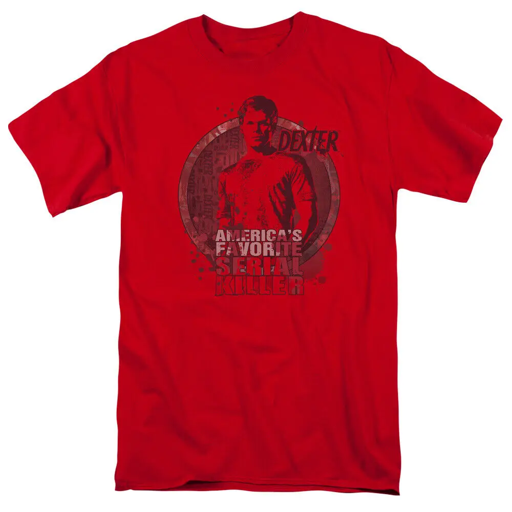 Dexter Americas Favorite T Shirt Mens Licensed Classic TV Merch Serial Kill Red