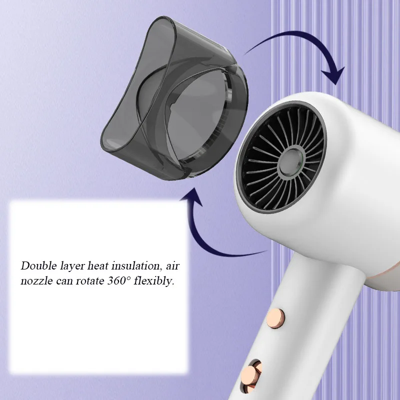 High-powered Hair Dryer Intelligent Constant Temperature Quick-dry Blu Ray Blower with Double Insulated Air Collector