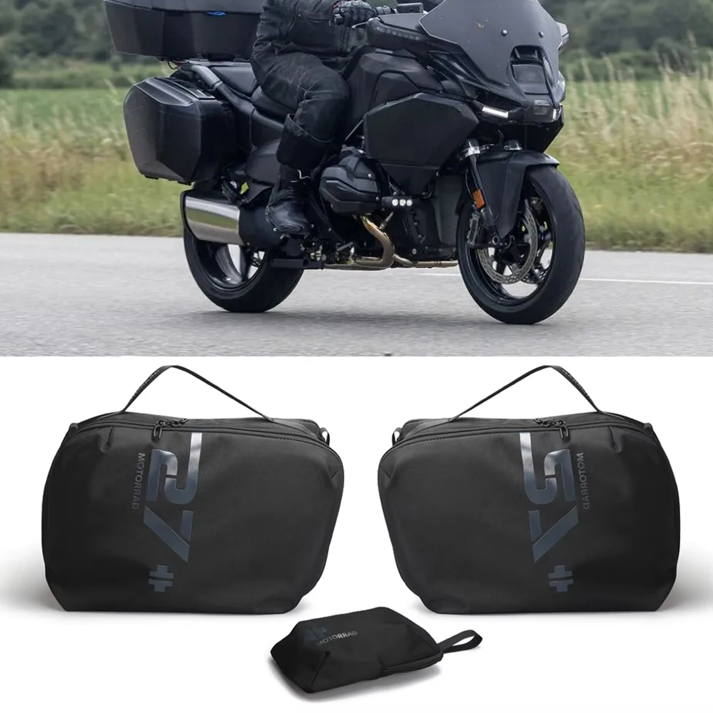 

Motorcycle Black with Logo Luggage Side Case Inner Bag For BMW R 1300 RT R1300 RT R1300RT r1300rt 2025 Top Case Waterproof Bag