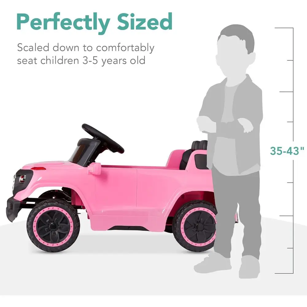 Kids 6V Ride On Truck w/Parent Remote Control, 3 Speeds, LED Lights, Pink