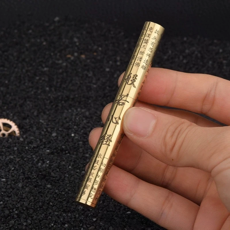 Vintage Creative Dragon Staff Cylindrical Nunchucks Engraved Brass Kerosine Lighter, Portable Men's Gift Lighter