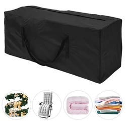 Black Large Waterproof Storage Bag Zipper Dustproof Protective Cover Furniture Cushion Outdoor Garden Christmas Tree Storage Bag