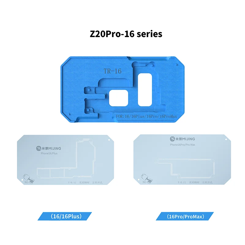 MJ Z20Pro Mid-Layer Planting Tin Template For iPhone X XS 11 12 13 14 15 Pro Max Mini Motherboard BGA Reballing Stencil Platform