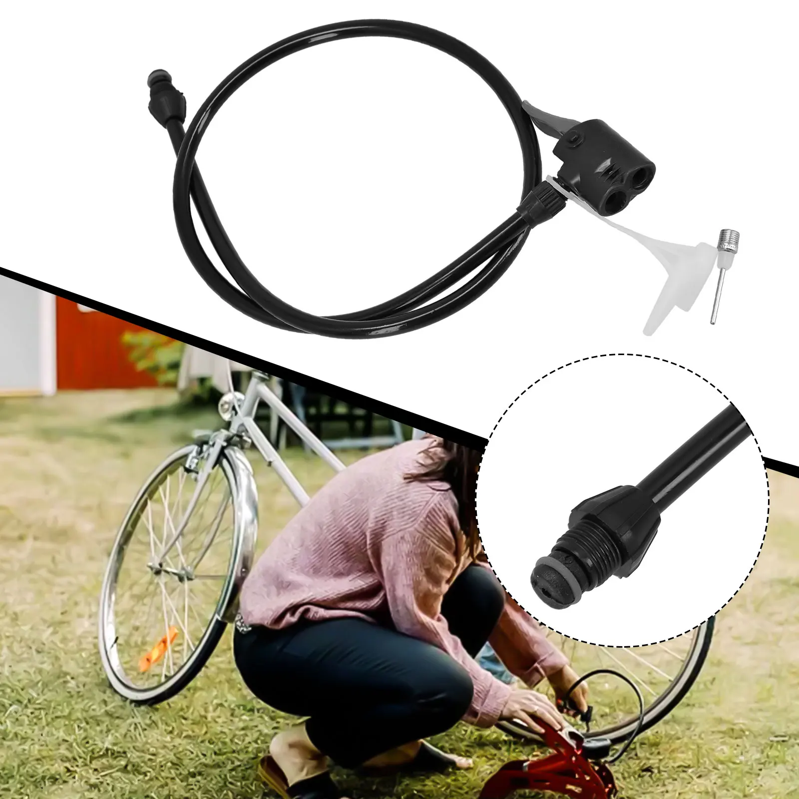 Bicycle Connector Hose Garden Indoor Office Lengthened Black Extension Tube Heat Resistant TPU 1 Pc Accessories