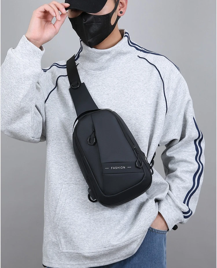 New Casual Men's Chest Bag, Simple Business Single-shoulder Bag, Fashionable Multi-layer Crossbody Bag, Large-capacity Sportsbag