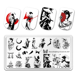Beautybigbang New 2022 Anime theme Nail Art Stamp Plate Marble Texture Geometric Nail Polish Print Jelly Stamper Scraper Tool