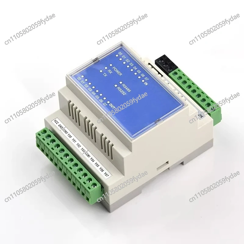 Remote Serial-to-IO Module with 8 Inputs and 8 Outputs for Relay Signal Acquisition Via RS232/485