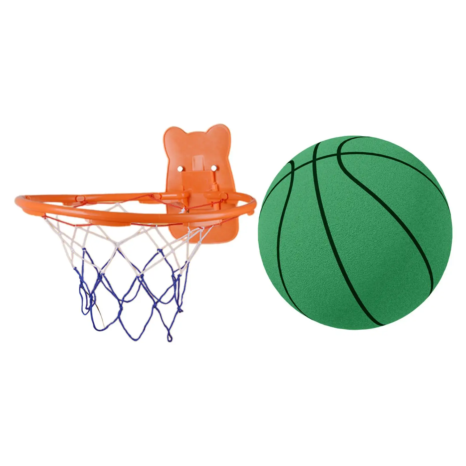 Stille basketbal met hoepel stuiterbal Geluidsarme indoor trainingsbal Draagbare oefenbal Kinderspeelgoedbal voor cadeaufeest