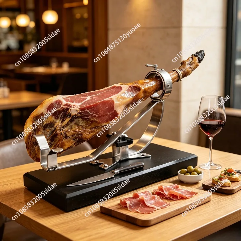 Solid wood baking paint Adjustable angle Ham rack  special rack Leaf rack Log sliced whole leg wooden frame bracket