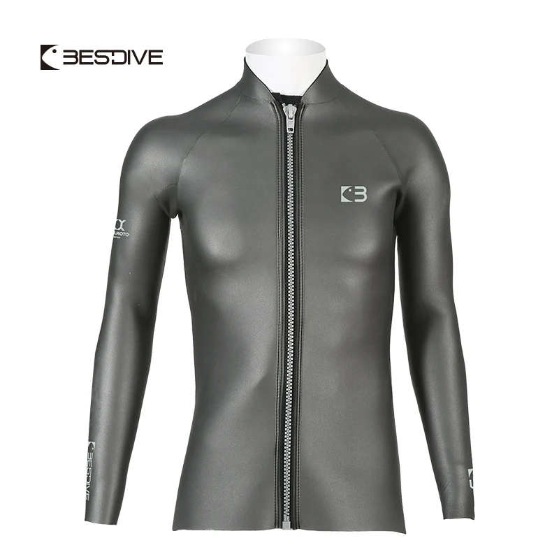 

Bestdive Men's 5mm Zipper Jacket Wetsuit Top for Male Freediving Spearfishing Man's Scuba Diving Yamamoto Neoprene Wetsu