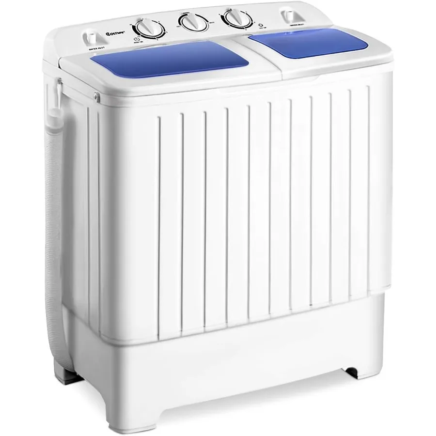 

Portable Mini Compact Twin Tub Washing Machine 20lbs Washer Spain Spinner Portable Washing Machine Blue+ White