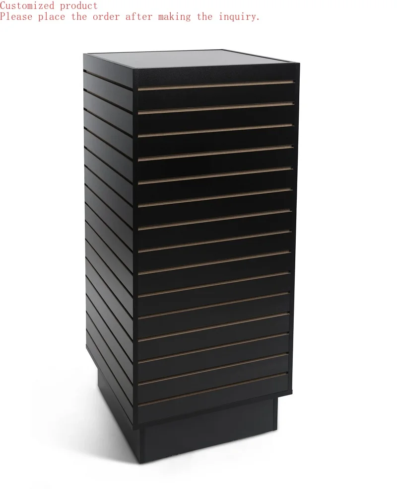 

Custom.HIKUYA MDF Slatwall Display Stand Rotatable Slatwall Display