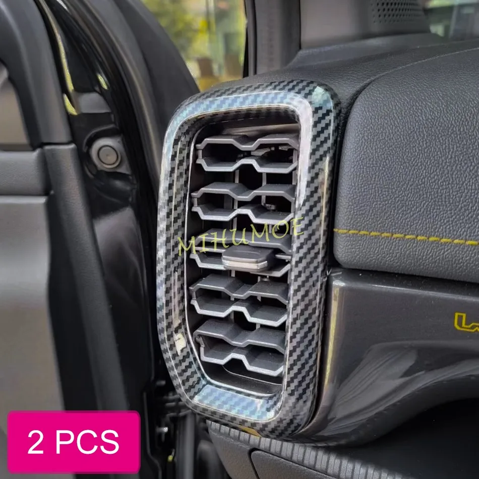 For 2023 2024 Ford Ranger Everest Center Console Dashboard Side Air Vent Cover Trims Carbon Fiber