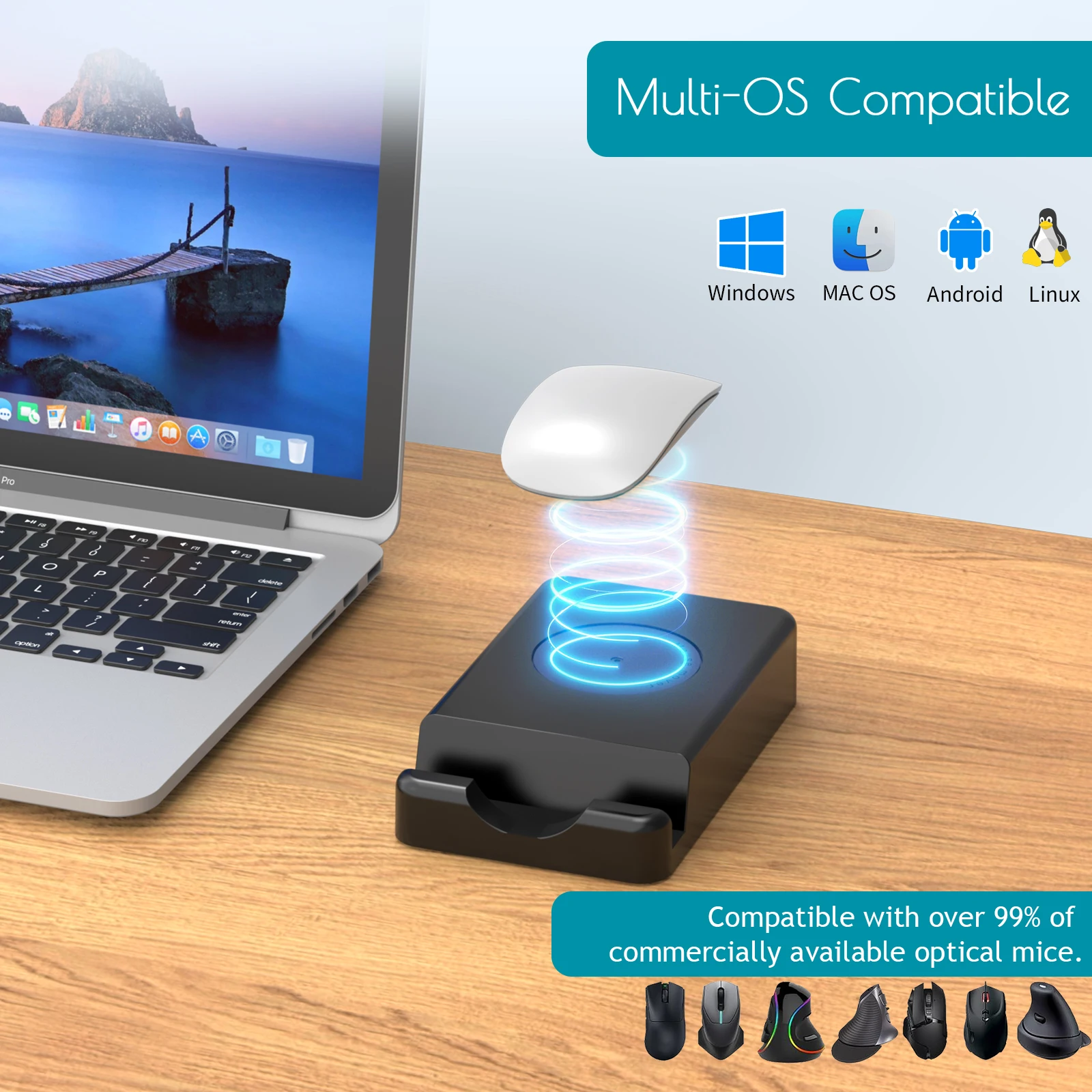 Mouse Mover with Adjustable Interval Timer,Ultra-Silent Motor,Mouse Jiggler Simulates Real Mouse Movement Keeping Computer Awake