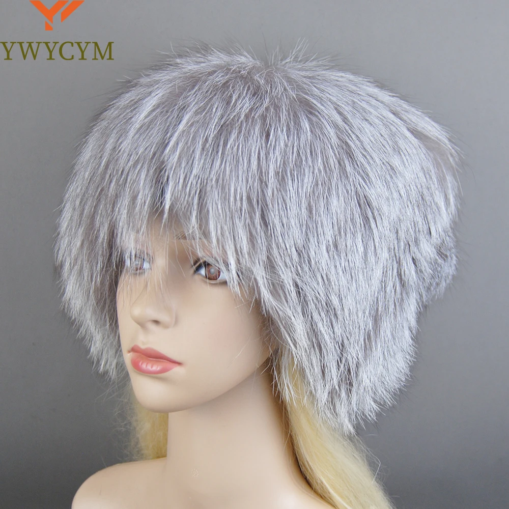 

Fashion New Women Natural Real Fox Fur Hat Winter Real Fox Fur Beanies Caps Handmade Warm Soft Knitted Real Fox Fur Skullies Cap