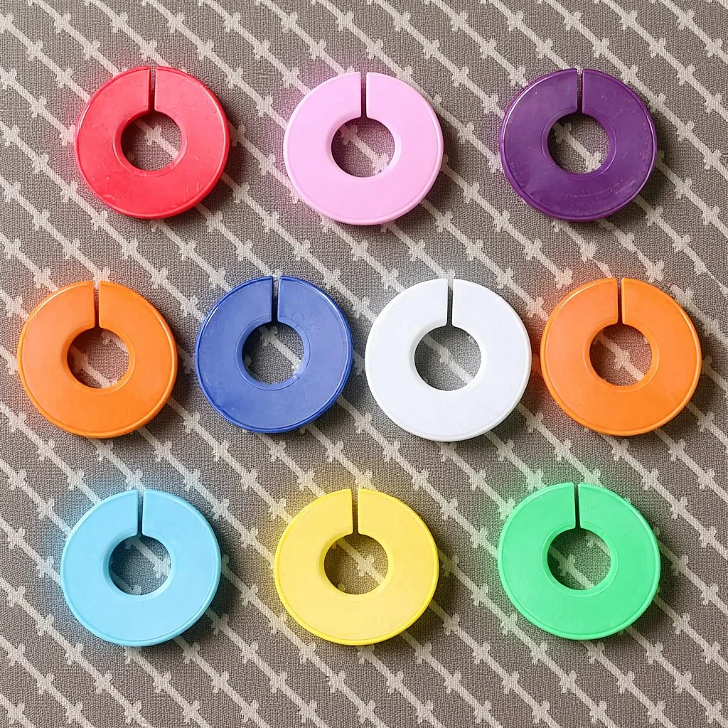 

10pcs Plastic Markers Round Clothing Dividers For Shirts Jackets Pants Organizing By Length Mixed Colors Clothes Size Dividers
