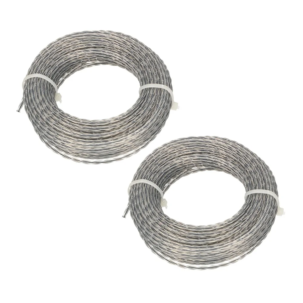 2 Set Core-Reinforced Grass Trimmer Line Kit 2.0- 4.0mm X10m (20m) Line Spool For Garden Grass Mower Cutter Trimming Lines Tool