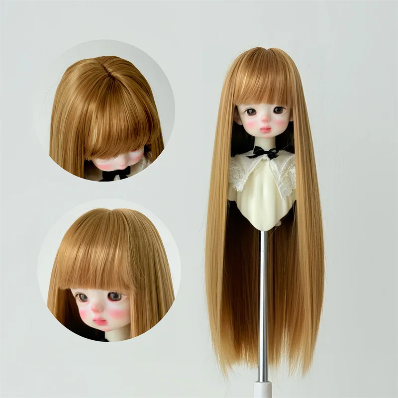 

1/3 Doll's Wig Long Straight Hair with Bangs 1/4 BJD Wig Accessories Dress Up Female Toy for Girls
