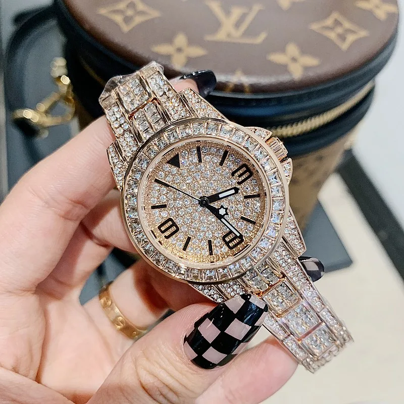 Relojes de diamantes a la moda para Mujer, Reloj de cuarzo de marca de lujo para Mujer, Reloj femenino, Reloj para Mujer Zegarek Damski, triangulación de envíos