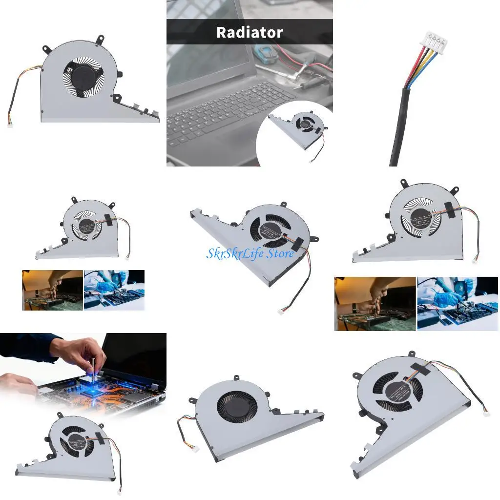 

Охлаждающий вентилятор процессора E65E, радиатор для ноутбука, охлаждающий вентилятор для видеокарты для ноутбука 17-AE 17T-AE
