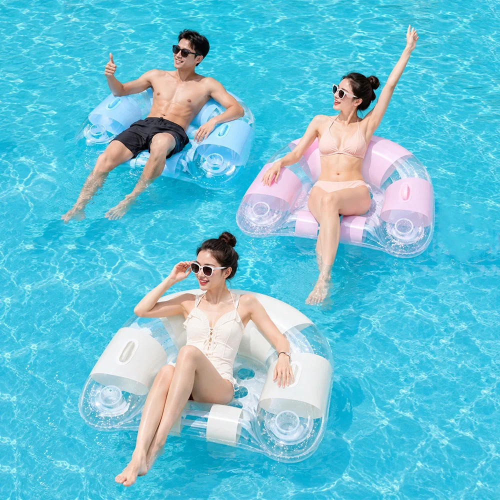 Inflatable Pool Float Adult Water Hammock Swim Lounger Chair  Swim Mattress Swimming Tube Water Sports Beach Vacation ﻿ - view 2