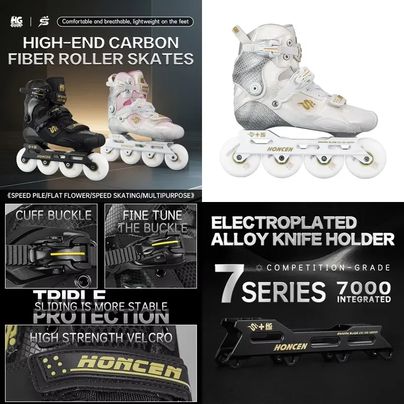OEM Adult Carbon Fiber Inline Skates Speed Lightweight Competition Grade Outdoor Professional Freestyle Roller Skate Wheel