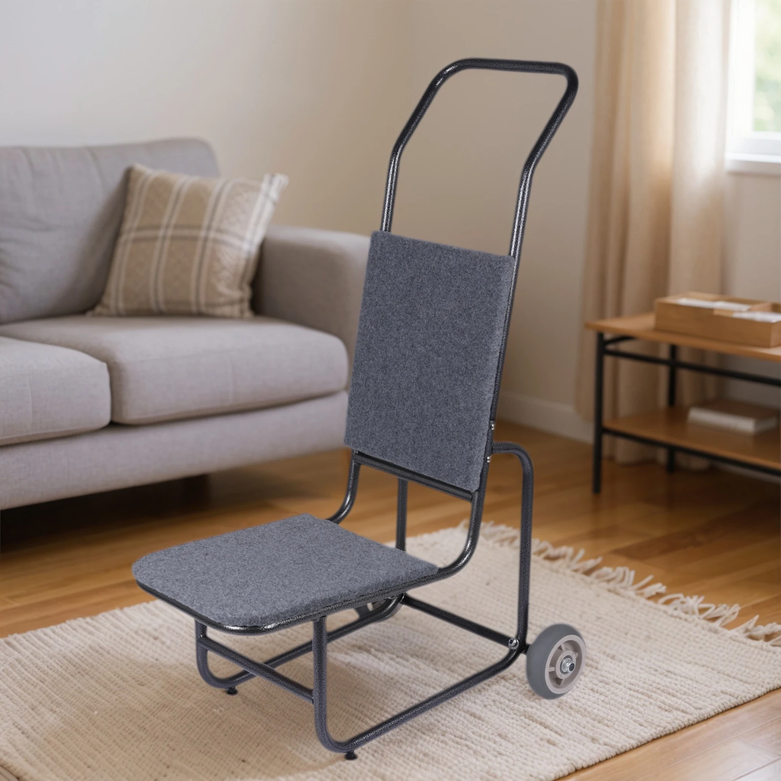 Metal Pull Cart Reinforced Thickened Chair Transport Vehicle Wear Resist Chairs Transporter Party Event Activities Trolley