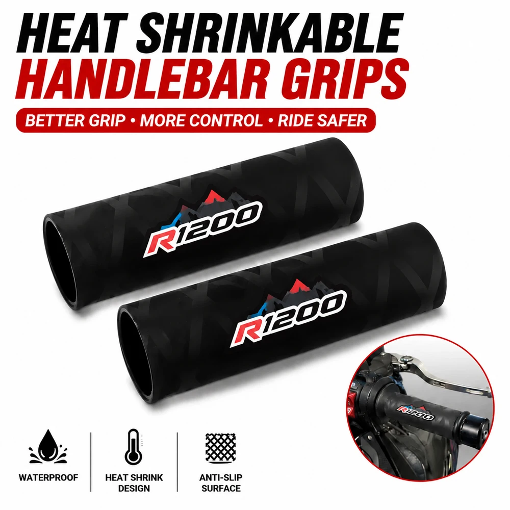 Motorcycle Heat Shrink Handlebar Grips Anti Slip Cover For BMW R1200RS R1200R 2015-2018 22mm Accessories Rubber Grip Parts
