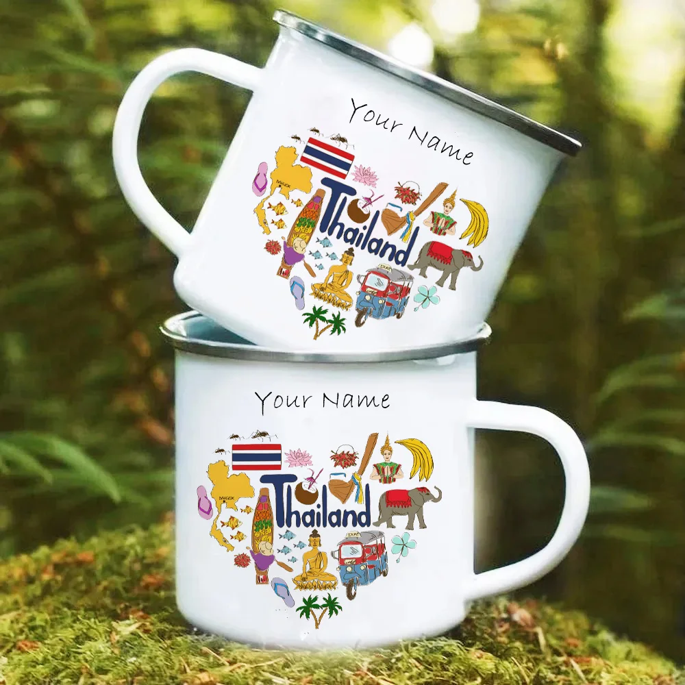 Creative Thailand Customized Enamel Mug Beer Cup for Coffee Mugs Your Text Printed on the Metal Cup Sent. Very Cool Gift. Cupshe